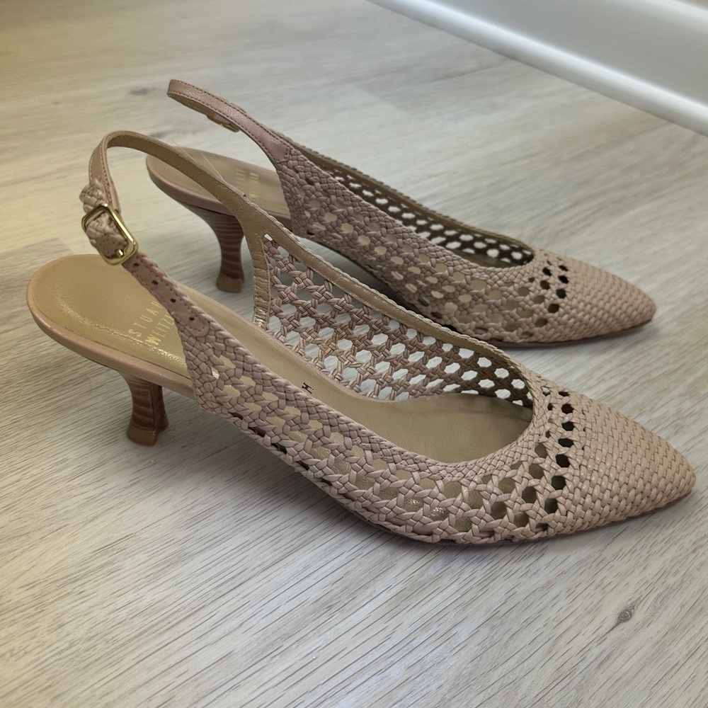 Stuart Weitzman Woven Slingback Sandals
